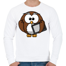 PRINTFASHION Értelmiségi bagoly - Férfi pulóver - Fehér