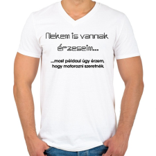 PRINTFASHION érzéseim - Férfi V-nyakú póló - Fehér férfi póló