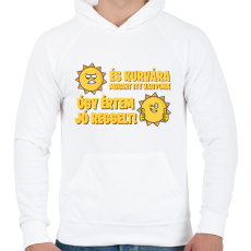 PRINTFASHION És kurvára megint itt vagyunk - Férfi kapucnis pulóver - Fehér