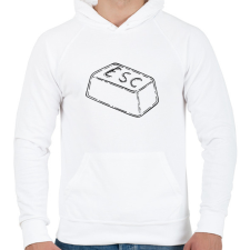 PRINTFASHION ESC gomb - Férfi kapucnis pulóver - Fehér férfi pulóver, kardigán