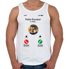 PRINTFASHION Escobar calling - Férfi atléta - Fehér