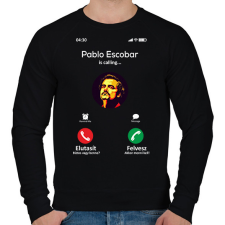 PRINTFASHION Escobar magyar feketére - Férfi pulóver - Fekete férfi pulóver, kardigán
