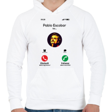 PRINTFASHION Escobar magyar - Férfi kapucnis pulóver - Fehér férfi pulóver, kardigán