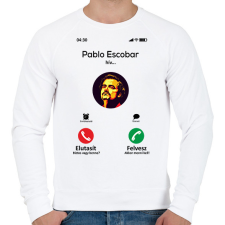 PRINTFASHION Escobar magyar - Férfi pulóver - Fehér férfi pulóver, kardigán