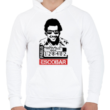 PRINTFASHION Escobar thug life - Férfi kapucnis pulóver - Fehér férfi pulóver, kardigán