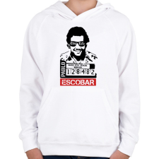 PRINTFASHION Escobar thug life - Gyerek kapucnis pulóver - Fehér gyerek pulóver, kardigán
