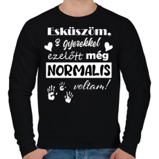 PRINTFASHION Esküszöm, normális voltam - Férfi pulóver - Fekete