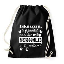 PRINTFASHION Esküszöm, normális voltam - Sportzsák, Tornazsák - Fekete tornazsák