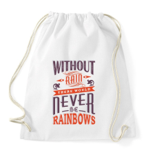 PRINTFASHION Eső nélkül nincs szivárvány - Sportzsák, Tornazsák - Fehér tornazsák