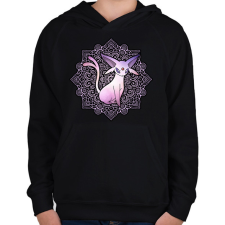 PRINTFASHION Espeon - Gyerek kapucnis pulóver - Fekete gyerek pulóver, kardigán