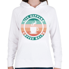 PRINTFASHION Espresso - Női kapucnis pulóver - Fehér női pulóver, kardigán