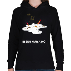 PRINTFASHION ESSEN MÁR A HÓ - Női kapucnis pulóver - Fekete