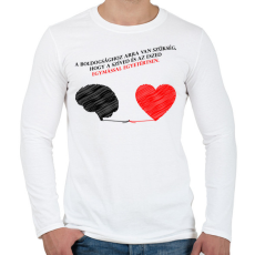 PRINTFASHION Ész és szív - Férfi hosszú ujjú póló - Fehér
