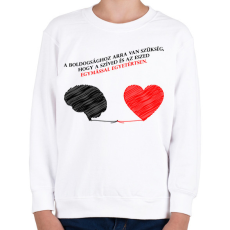 PRINTFASHION Ész és szív - Gyerek pulóver - Fehér