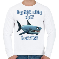 PRINTFASHION északi shark - Férfi pulóver - Fehér