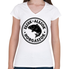 PRINTFASHION EszekAlszokHorgaszok-05 - Női V-nyakú póló - Fehér női póló