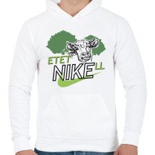 PRINTFASHION EtetNIKEll - Férfi kapucnis pulóver - Fehér férfi pulóver, kardigán