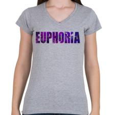 PRINTFASHION Euphoria - Női V-nyakú póló - Sport szürke női póló