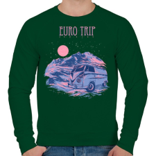 PRINTFASHION Európai utazás - Férfi pulóver - Sötétzöld férfi pulóver, kardigán