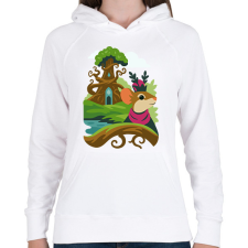 PRINTFASHION Everdell királynő - Női kapucnis pulóver - Fehér női pulóver, kardigán