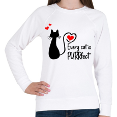PRINTFASHION Every cat is PURRfect - Női pulóver - Fehér