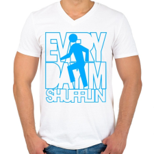 PRINTFASHION everyday-im-shufflin-cyan - Férfi V-nyakú póló - Fehér férfi póló
