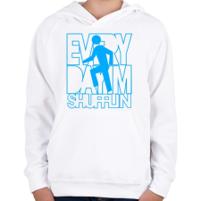 PRINTFASHION everyday-im-shufflin-cyan - Gyerek kapucnis pulóver - Fehér gyerek pulóver, kardigán