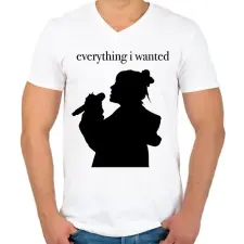 PRINTFASHION Everything i wanted - Férfi V-nyakú póló - Fehér férfi póló