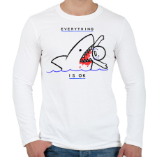 PRINTFASHION Everything is OK - Férfi hosszú ujjú póló - Fehér férfi póló