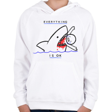 PRINTFASHION Everything is OK - Gyerek kapucnis pulóver - Fehér gyerek pulóver, kardigán