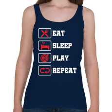 PRINTFASHION Evés, alvás, darts, ismétlés - Női atléta - Sötétkék