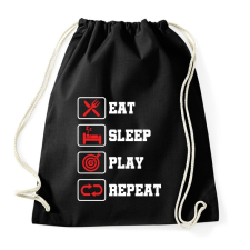 PRINTFASHION Evés, alvás, darts, ismétlés - Sportzsák, Tornazsák - Fekete tornazsák