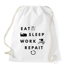 PRINTFASHION evés,alvás,munka - Sportzsák, Tornazsák - Fehér tornazsák