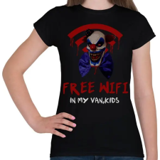 PRINTFASHION evil clown-free wifi - Női póló - Fekete női póló