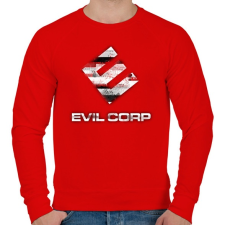 PRINTFASHION Evil Corp Glitch - Férfi pulóver - Piros férfi pulóver, kardigán