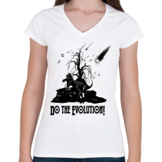 PRINTFASHION evolution - Női V-nyakú póló - Fehér