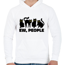 PRINTFASHION Ew People - Férfi kapucnis pulóver - Fehér férfi pulóver, kardigán