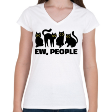 PRINTFASHION Ew People - Női V-nyakú póló - Fehér női póló