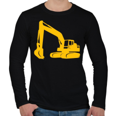 PRINTFASHION Excavator - Férfi hosszú ujjú póló - Fekete