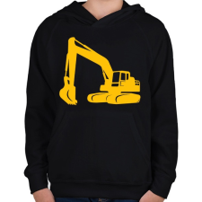 PRINTFASHION Excavator - Gyerek kapucnis pulóver - Fekete gyerek pulóver, kardigán