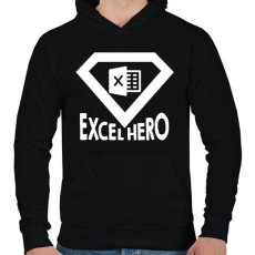 PRINTFASHION Excel hero - Férfi kapucnis pulóver - Fekete
