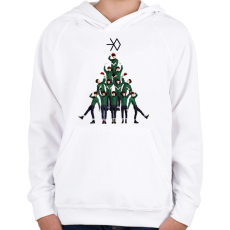 PRINTFASHION EXO Christmas - Gyerek kapucnis pulóver - Fehér
