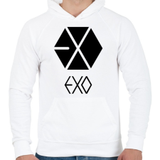 PRINTFASHION exo logo - Férfi kapucnis pulóver - Fehér férfi pulóver, kardigán