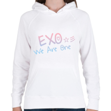 PRINTFASHION Exo: We are one! - Női kapucnis pulóver - Fehér női pulóver, kardigán
