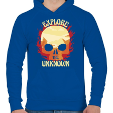 PRINTFASHION Explore - fedezd fel az ismeretlent - Férfi kapucnis pulóver - Királykék férfi pulóver, kardigán