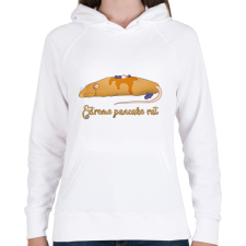 PRINTFASHION Extreme pancake rat - Női kapucnis pulóver - Fehér női pulóver, kardigán