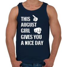 PRINTFASHION Ez a augusztusi csaj szép napot kíván neked - Férfi atléta - Sötétkék atléta, trikó