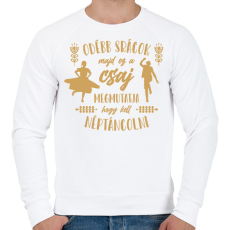 PRINTFASHION Ez a csaj megmutatja - Néptánc - Férfi pulóver - Fehér