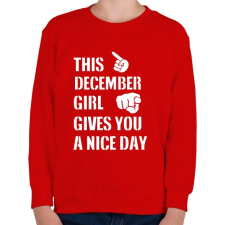 PRINTFASHION Ez a decemberi csaj szép napot kíván neked - Gyerek pulóver - Piros gyerek pulóver, kardigán