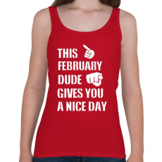 PRINTFASHION Ez a februári csávó szép napot kíván neked - Női atléta - Cseresznyepiros